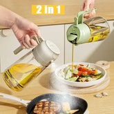 2-in-1 Olive Oil Sprayer and Dispenser Bottle