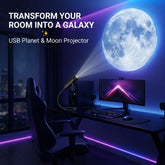 USB Moon & Earth Projector Light 6 Lens Gooseneck