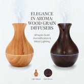 Wood Grain Vase Aroma Diffuser with LED Lights