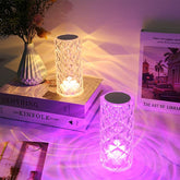 16 Colors Crystal Lamp With Remote | RGB Rose Diamond Table Lamp Rechargeable | Diamond Crystal LED Light Lamp