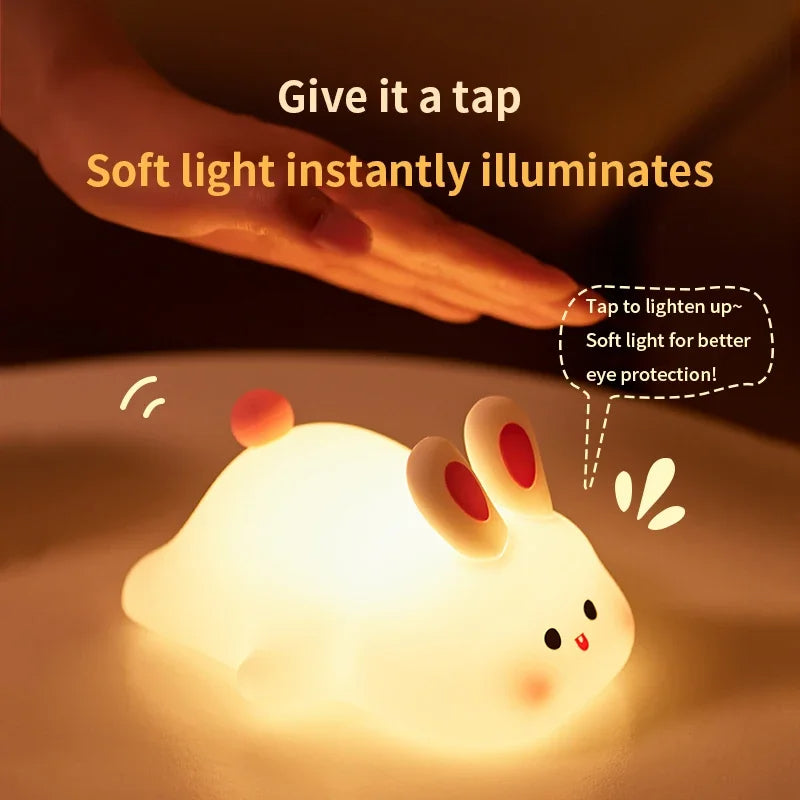 Cute Rabbit Silicone Lamp Soft Touch Night Light more then 5 light changing colours ''Full Big Size''