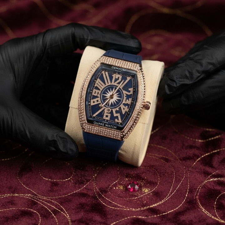 Denvosi Luxury Diamond Studded Strap Men’s Watch Elegant Durable Stylish Premium Choice