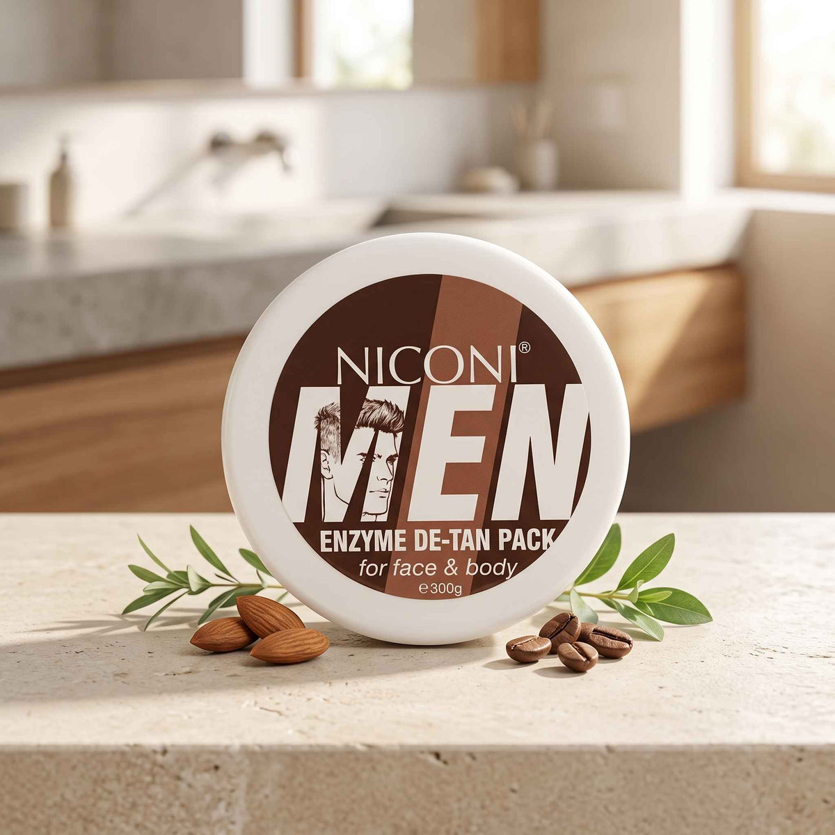 Niconi Men Enzyme De-Tan Pack for Face & Body – 200g